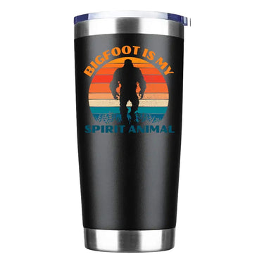 Bigfoot Is My Spirit Animal Insulated Vacuum Sealed Tumbler Black